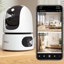 Cámara de Seguridad IP Dual 360° WiFi Inteligente Doble Lente 3MP + 5MP para Interiores, Visión Nocturna, Detección de Personas – IMOU Ranger Dual 8MP (IPC-S2XN-8M0WED)
