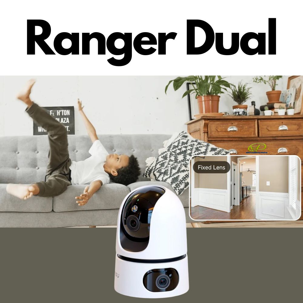 Cámara de Seguridad IP Dual 360° WiFi Inteligente Doble Lente 3MP + 5MP para Interiores, Visión Nocturna, Detección de Personas – IMOU Ranger Dual 8MP (IPC-S2XN-8M0WED)