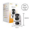 Cámara de Seguridad IP Dual 360° WiFi Inteligente Doble Lente 3MP + 5MP para Interiores, Visión Nocturna, Detección de Personas – IMOU Ranger Dual 8MP (IPC-S2XN-8M0WED)