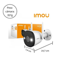 Cámara de Seguridad Tipo Bala IP WiFi 3MP para Exteriores, Visión Nocturna 30m, Detección de Humanos y Resistencia IP67 – IMOU Bullet 2E (IPC-K3DN-3H0WF-0280B)