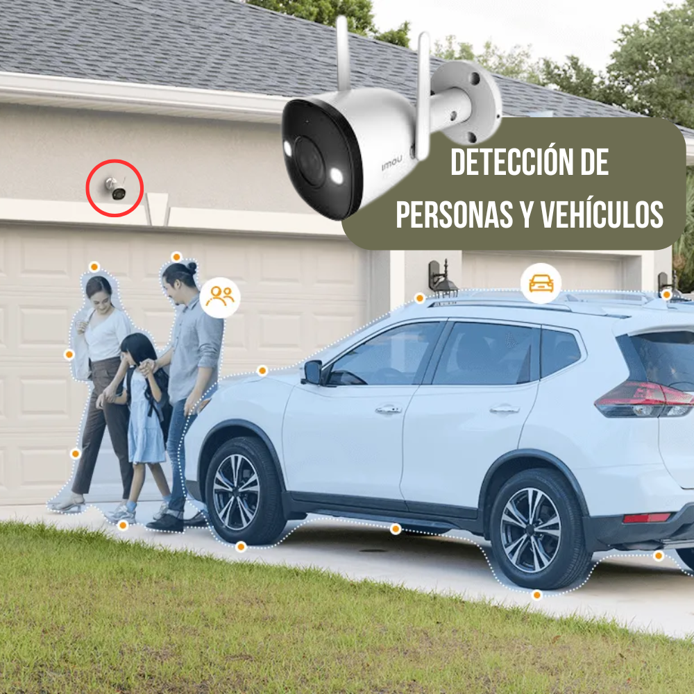 Cámara de Seguridad IP WiFi Tipo Bala 5MP para Exteriores, Visión Nocturna 30m, Detección de Humanos y Resistencia IP67 – IMOU Bullet 2E (IPC-K3DN-5H0WF-0280B)