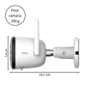 Cámara de Seguridad Tipo Bala IP WiFi 3MP para Exteriores, Visión Nocturna 30m, Detección de Humanos y Vehículos, Disuasión Activa – IMOU Bullet 3 (IPC-S3EN-3M0WE)