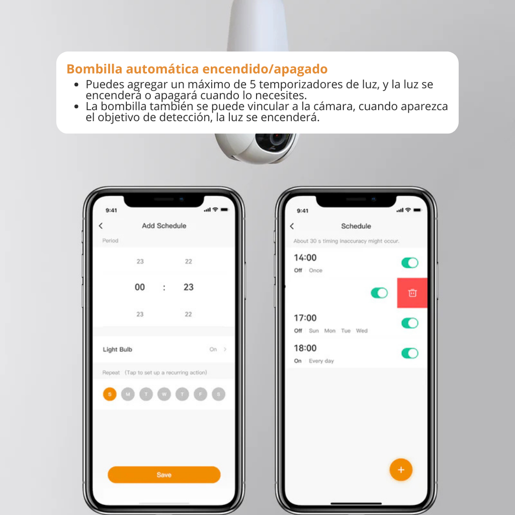 Cámara Bombillo IP WiFi Robótica 360, Visión Nocturna 25m, Audio Bidireccional y Resistencia a la Intemperie – IMOU Bulb Cam (IPC-S6DN-5M0WEB)