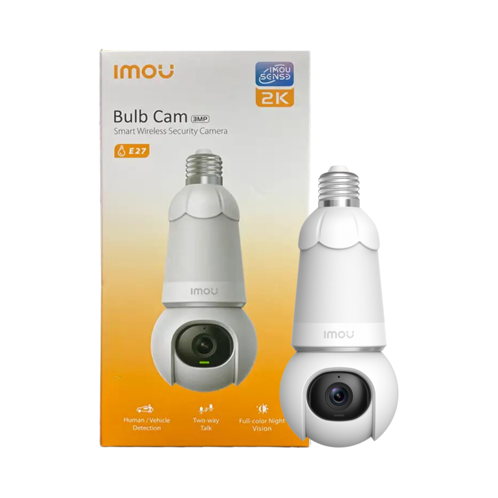  Cámara Bombillo Wifi Pt Robótica Inteligente 3mp Rotación 360, Visión Nocturna 30m, Audio Bidireccional y Resistencia IP66 – IMOU Bulb Cam (IPC-S6DN-3M0WEB)