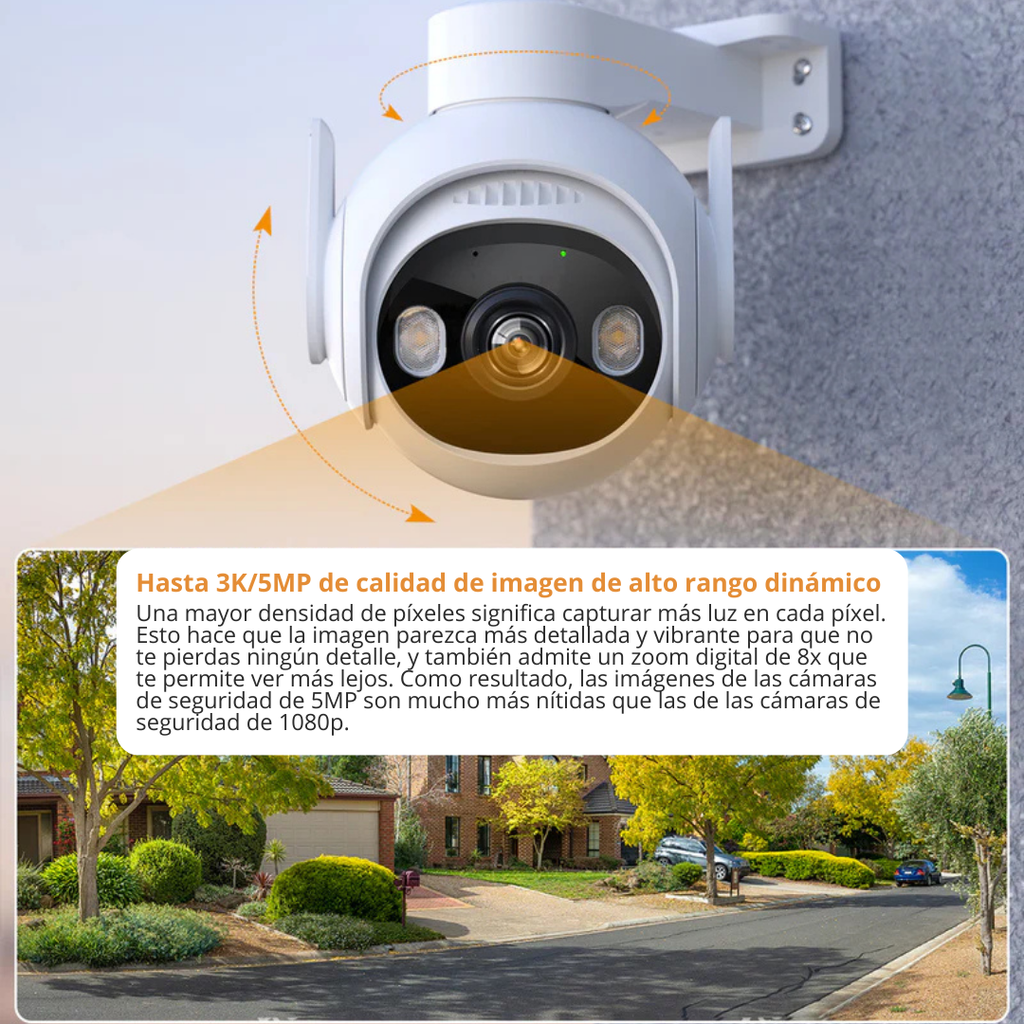 Cámara de Seguridad IP WiFi PT Motorizada 3MP para Exteriores, Cobertura 360°, Visión Nocturna 30m y Disuasión Activa – IMOU Cruiser 2 (IPC-GS7E-3M0WE)