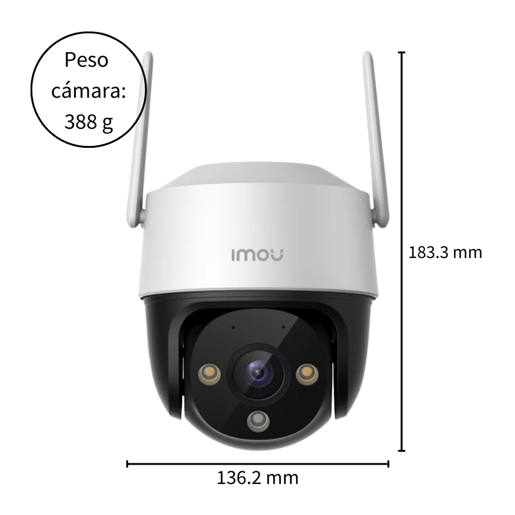 Cámara De Seguridad Wifi Robótica PT, 5mp, 3.6mm, Visión nocturna, Detección inteligente, Audio, IMOU Cruiser SE+ IPC-K7CN-5H1WE 