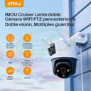 Cámara de Seguridad IP WiFi Dual 3MP + 3MP para Exteriores, Cobertura 360° Doble Lente, Visión Nocturna en Color y Disuasión Activa – IMOU Cruiser Dual (IPC-S7XN-6M0WED)