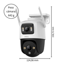 Cámara de Seguridad IP WiFi Dual 3MP + 3MP para Exteriores, Cobertura 360° Doble Lente, Visión Nocturna en Color y Disuasión Activa – IMOU Cruiser Dual (IPC-S7XN-6M0WED)