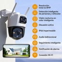 Cámara de Seguridad IP WiFi Dual 3MP + 5MP para Exteriores, Cobertura 360° Doble lente, Visión Nocturna en Color y Disuasión Activa – IMOU Cruiser Dual (IPC-S7XN-8M0WED)