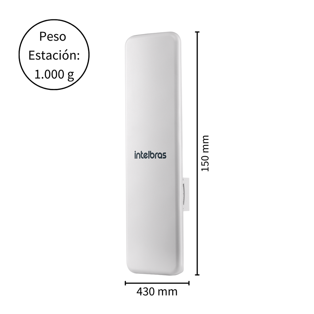 Estación Base Inalámbrica con Antena Sectorial de 90° y 18 dBi, Protocolo iPoll y Tasa de Transmisión de 300 Mbps - APC 5A-90 Intelbras