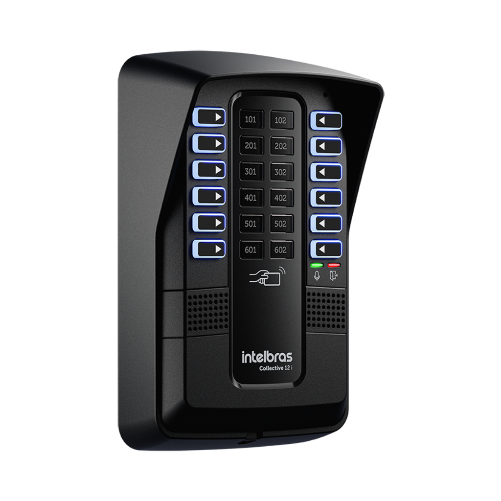 Central de Intercomunicación con Capacidad para 12 Apartamentos, Apertura de Puertas con RFID y Fácil Instalación - COLLECTIVE 12 Intelbras