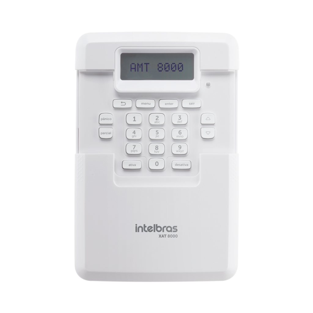Teclado Inalámbrico con Pantalla LCD, Comunicación de 1.000 m y Gestión de 16 Particiones para Centrales de Alarma - XAT 8000 Intelbras