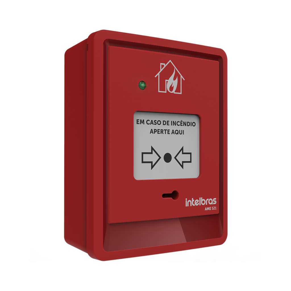 Accionador Manual Direccionable sin Sirena, Rearmable con Indicadores LED y Resistencia UV - AME 521 Intelbras