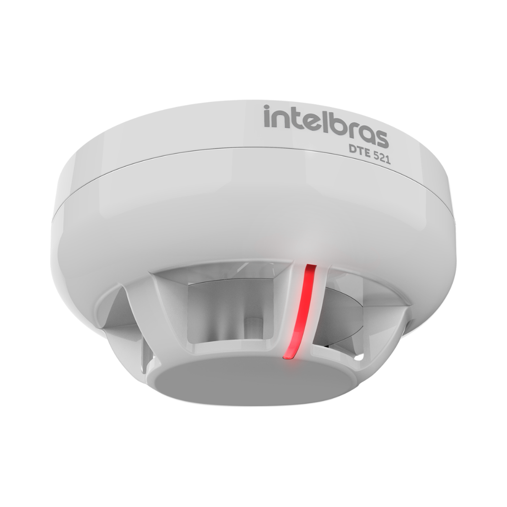  Detector de Temperatura Direccionable con Detección Termovelocimétrica, Instalación Clase A/B y Resistencia UV - DTE 521 Intelbras