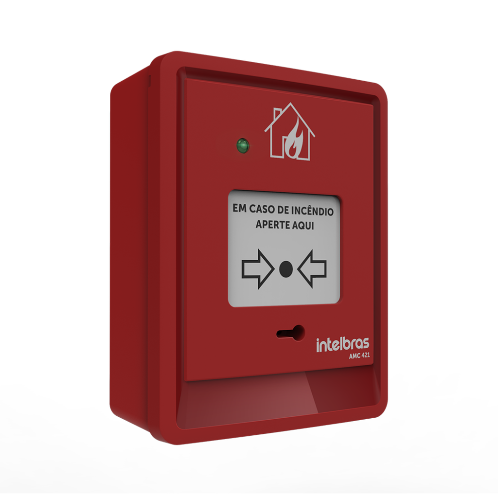 Accionador Manual Convencional Rearmable con Indicadores LED y Compatibilidad con Cajas 4x2 - AMC 421 Intelbras