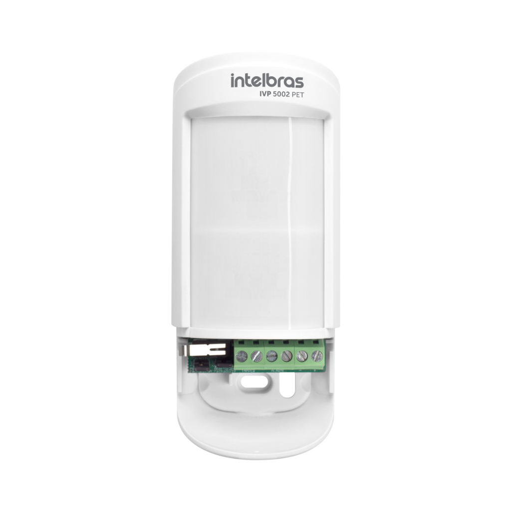 Sensor de Movimiento Infrarrojo con Doble PIR, Inmunidad a Mascotas de Hasta 35 kg y Cobertura de 110° - IVP 5002 PET Intelbras
