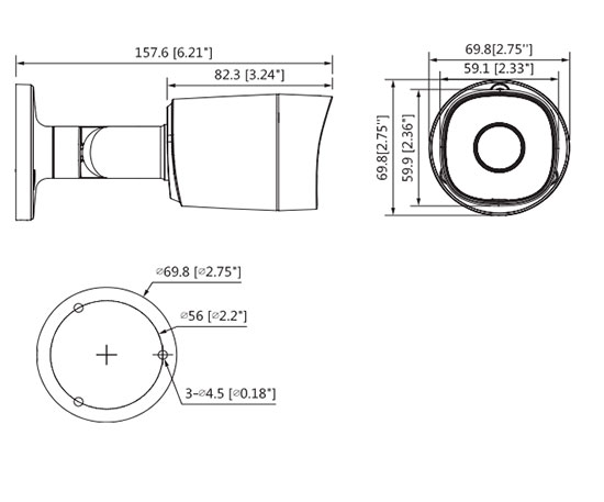 Cámara de Seguridad Análoga Bala 5MP, 2.8 mm para Exteriores, con Visión Nocturna Dahua DH-HAC-HFW1500CMN