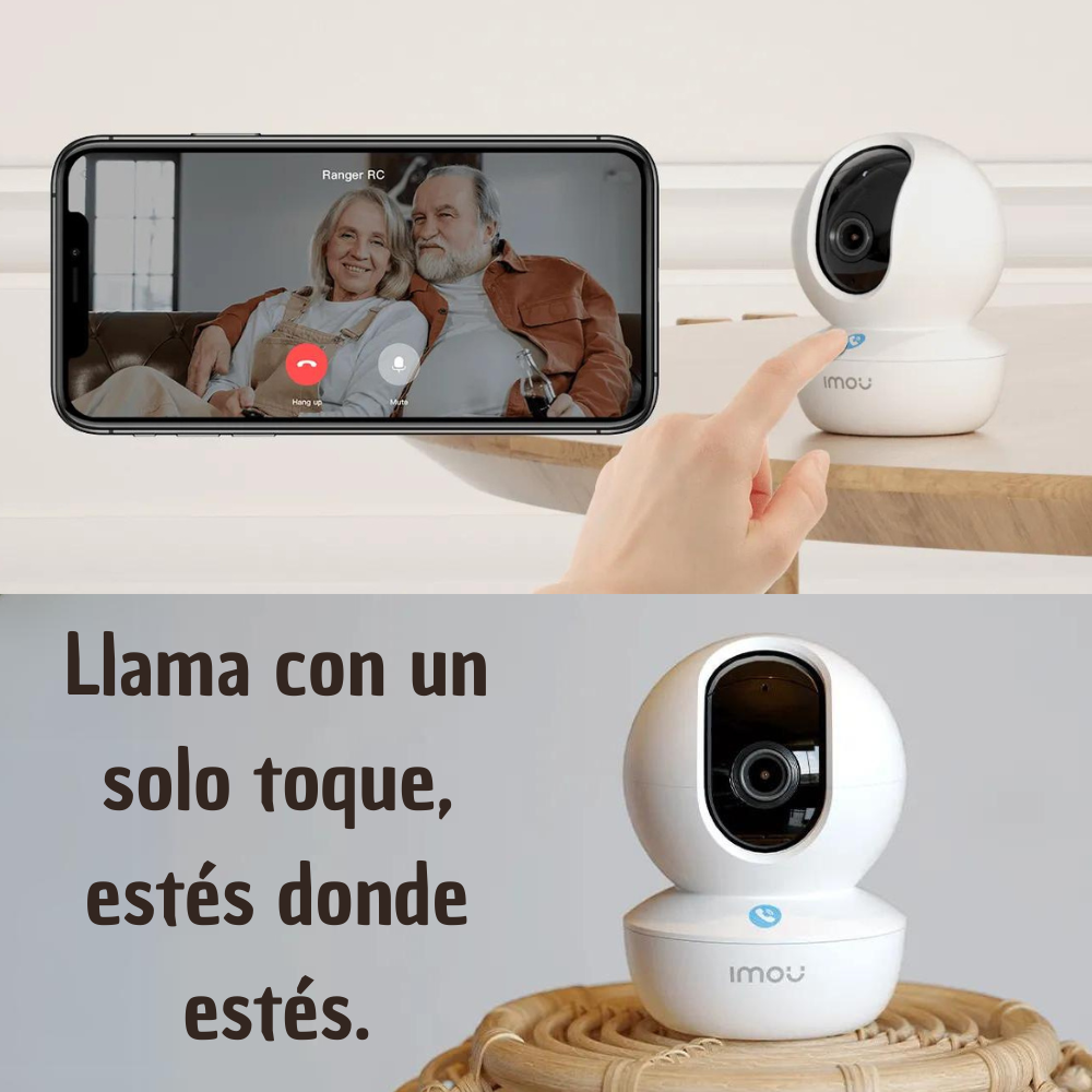 Cámara de Seguridad IP Robótica 360° WiFi Inteligente 4MP para Interiores, Visión Nocturna, Detección de Movimiento, Botón de Llamada – IMOU Ranger RC (IPC-GK2CN-4C1WR)