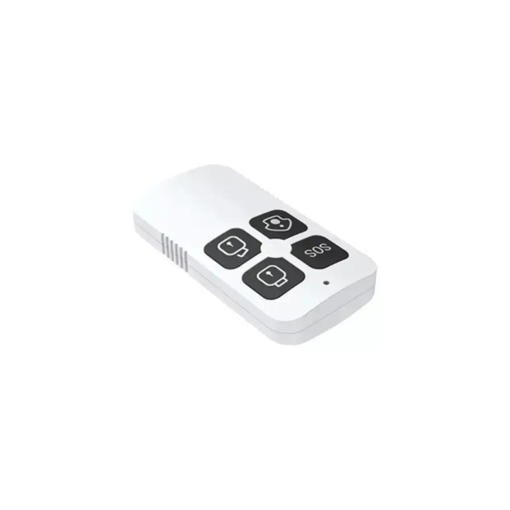 CONTROL REMOTO PARA ALARMA ZIGBEE, CON OPCIONES DE ARMADO, DESARMADO, EN CASA Y SOS