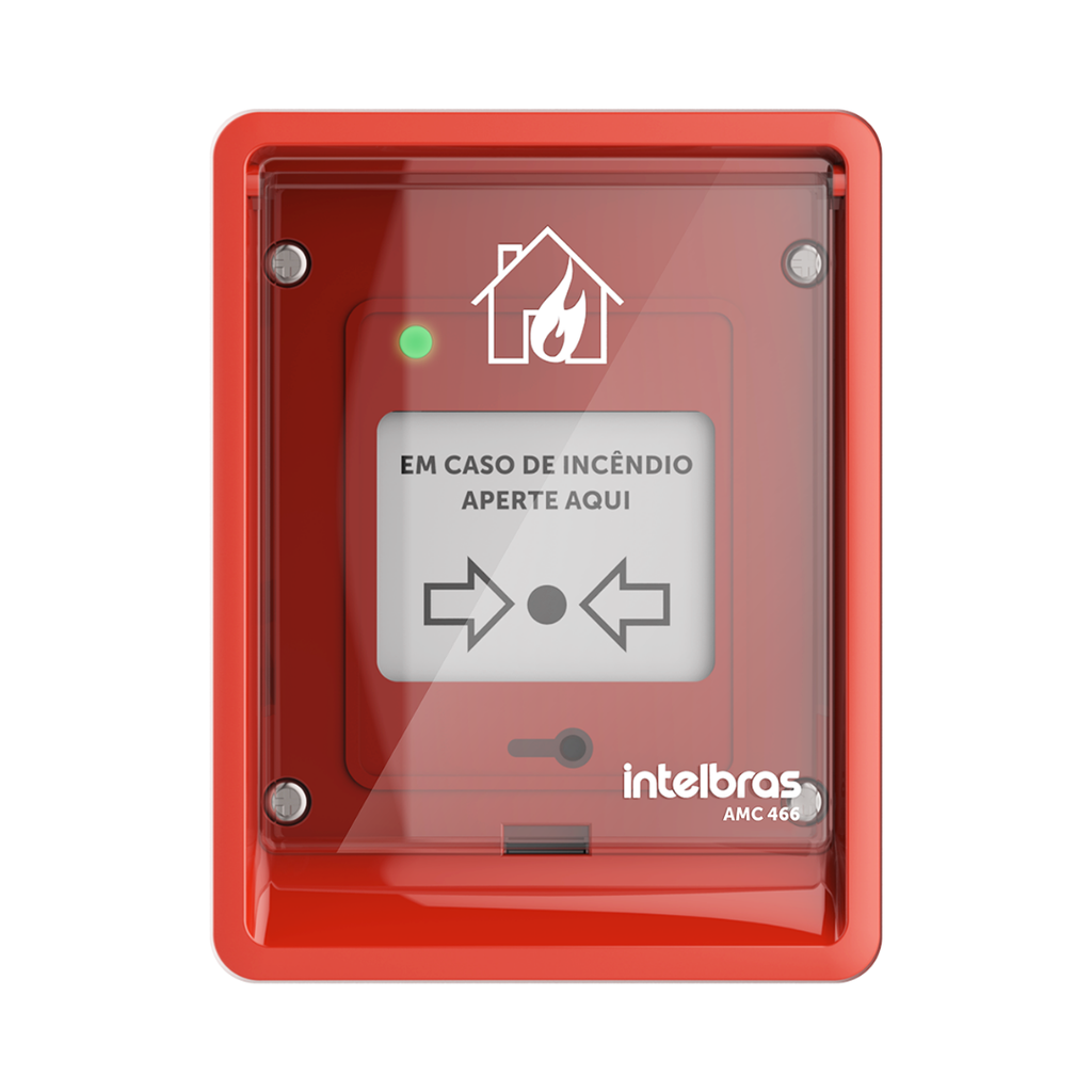 [AMC466] Accionador Manual Convencional para Sistemas de Alarma Contra Incendios, Grado de Protección IP66 y Diseño Rearmable - AMC 466 Intelbras