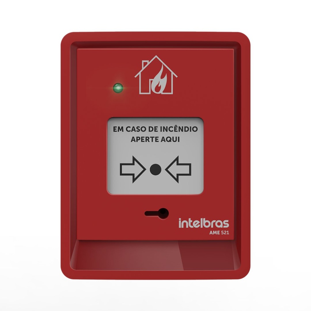 Accionador Manual Direccionable sin Sirena, Rearmable con Indicadores LED y Resistencia UV - AME 521 Intelbras