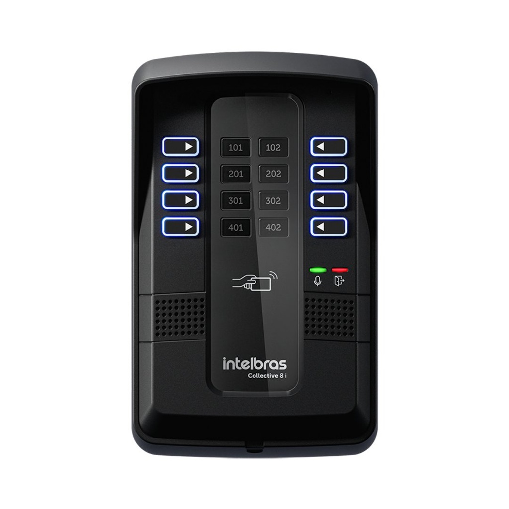 [COLLECTIVE 8] Central Colectiva de Intercomunicación con Capacidad para 8 Apartamentos, Control de Acceso RFID y Fácil Instalación - Collective 8 Intelbras
