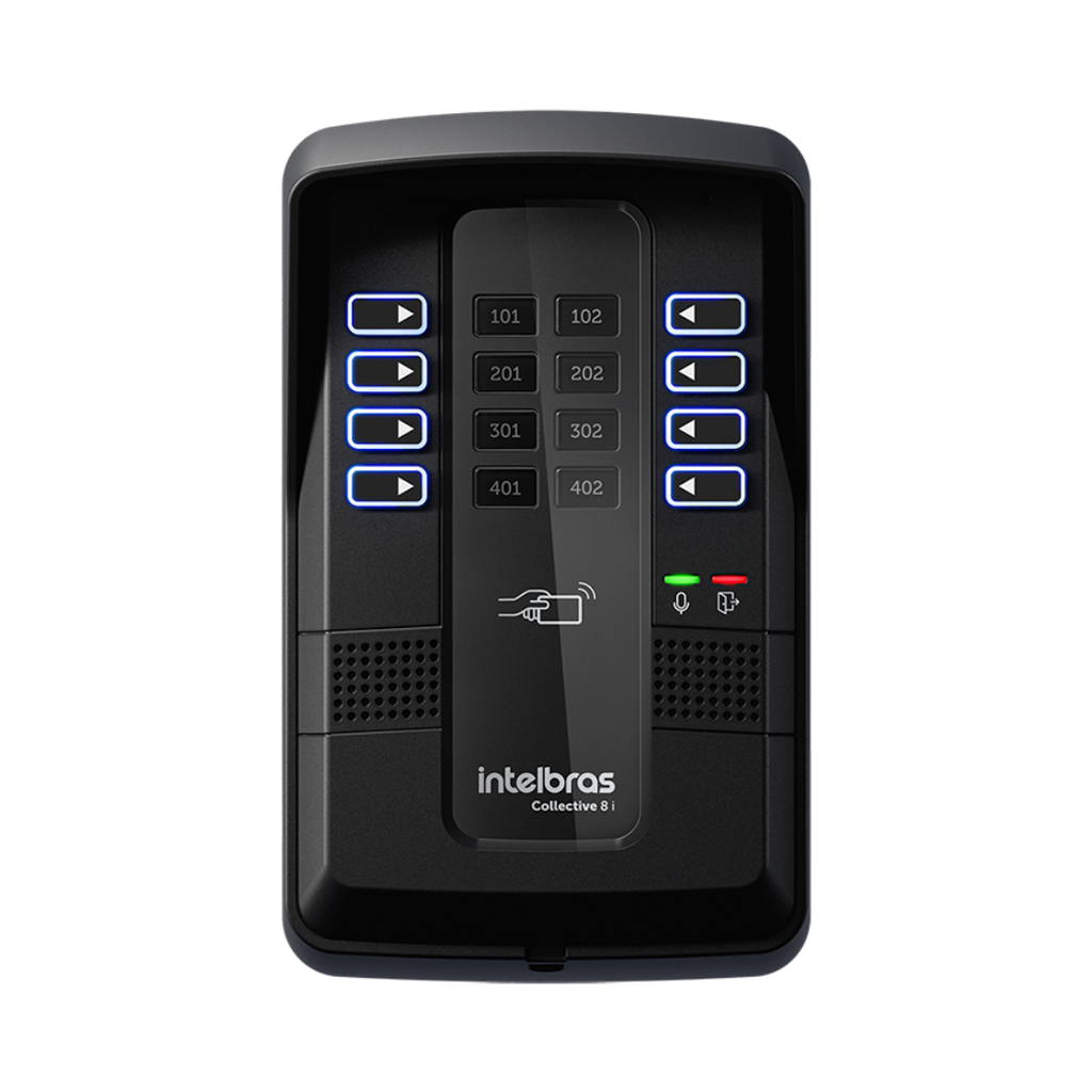[COLLECTIVE 8] Central Colectiva de Intercomunicación con Capacidad para 8 Apartamentos, Control de Acceso RFID y Fácil Instalación - Collective 8 Intelbras