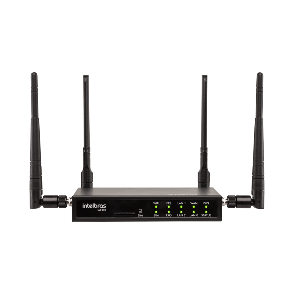 Central Telefónica IP con Capacidad para 32 Extensiones y 9 Llamadas Simultáneas, Función de Enrutador Wi-Fi y Conexión 4G - IAD 100 Intelbras