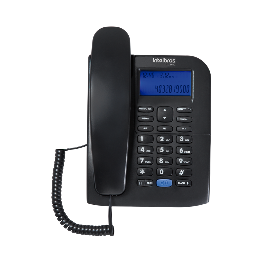 [TC 60 ID] Teléfono Análogo con Identificador de Llamadas, Altavoz Manos Libres y Memorias de Marcación Rápida - TC 60 ID Intelbras