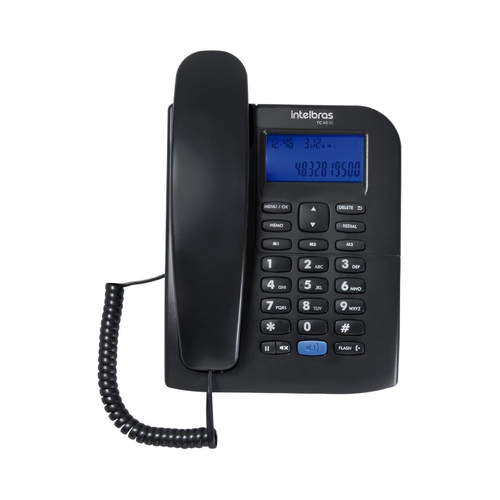 Teléfono Análogo con Identificador de Llamadas, Altavoz Manos Libres y Memorias de Marcación Rápida - TC 60 ID Intelbras