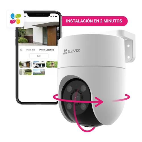 Cámara de Seguridad EZVIZ H8c 3MP 2K WiFi Exterior 360° CS-H8c-R100-1K3WKFL: IA Seguimiento, Audio y Defensa con Sirena