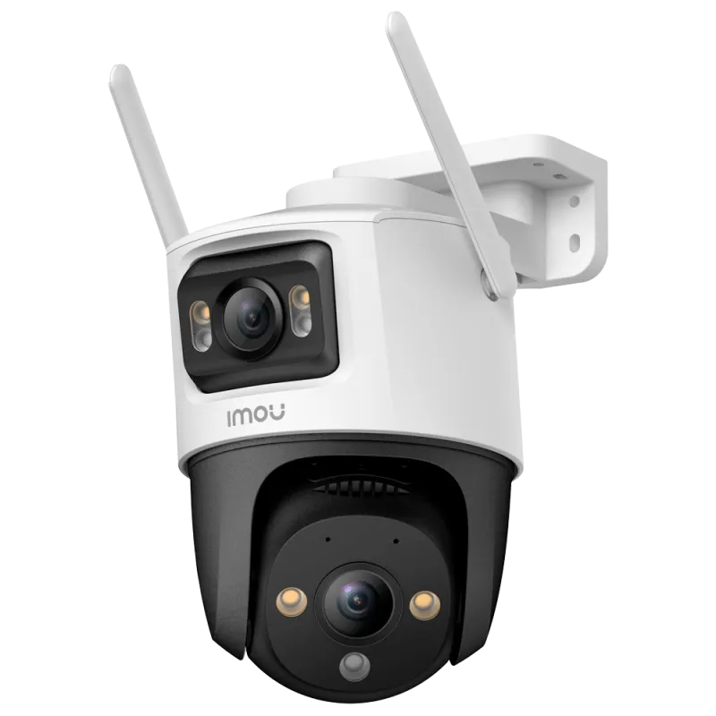 Cámara IP/PT 10MP Cruiser Dual 2 (5MP Lente FIJO/5MP Lente PT) Smart Color Algo Play Disuacion Activa Luz Roja y Azul Wi - FI6/IP66 (IPC-S7XEN-10M0WED)