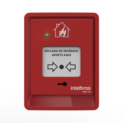 [AMC 421] Accionador Manual Convencional Rearmable con Indicadores LED y Compatibilidad con Cajas 4x2 - AMC 421 Intelbras